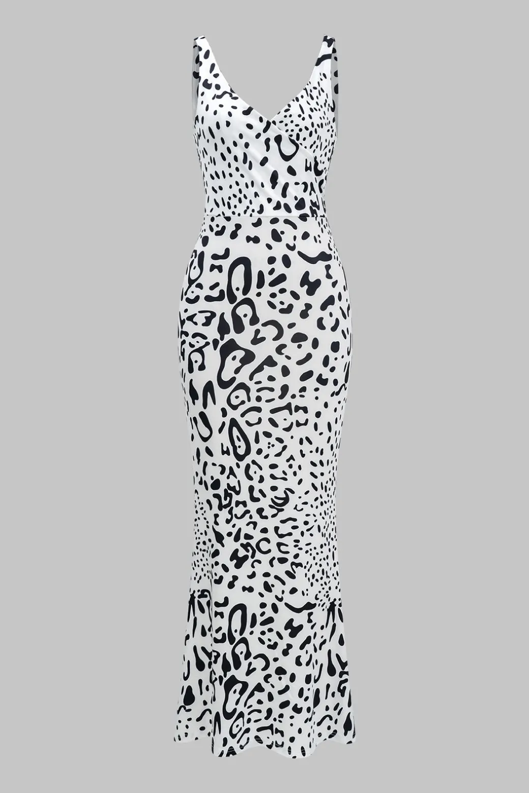 New Abstract Print V-neck Sleeveless Maxi Dress Maxi Dresses