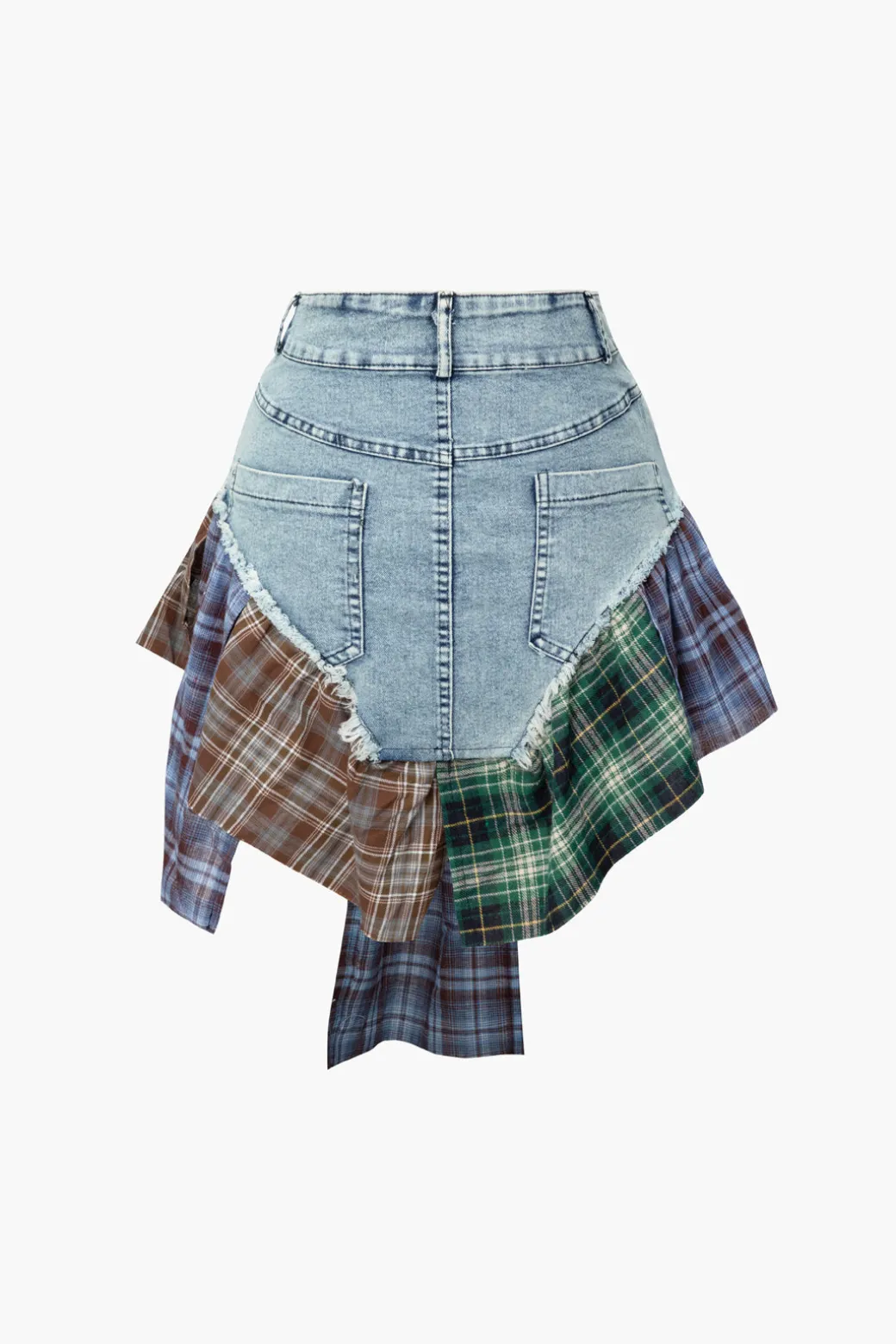 Flash Sale Asymmetric Patchwork Denim Mini Skirt Skirts