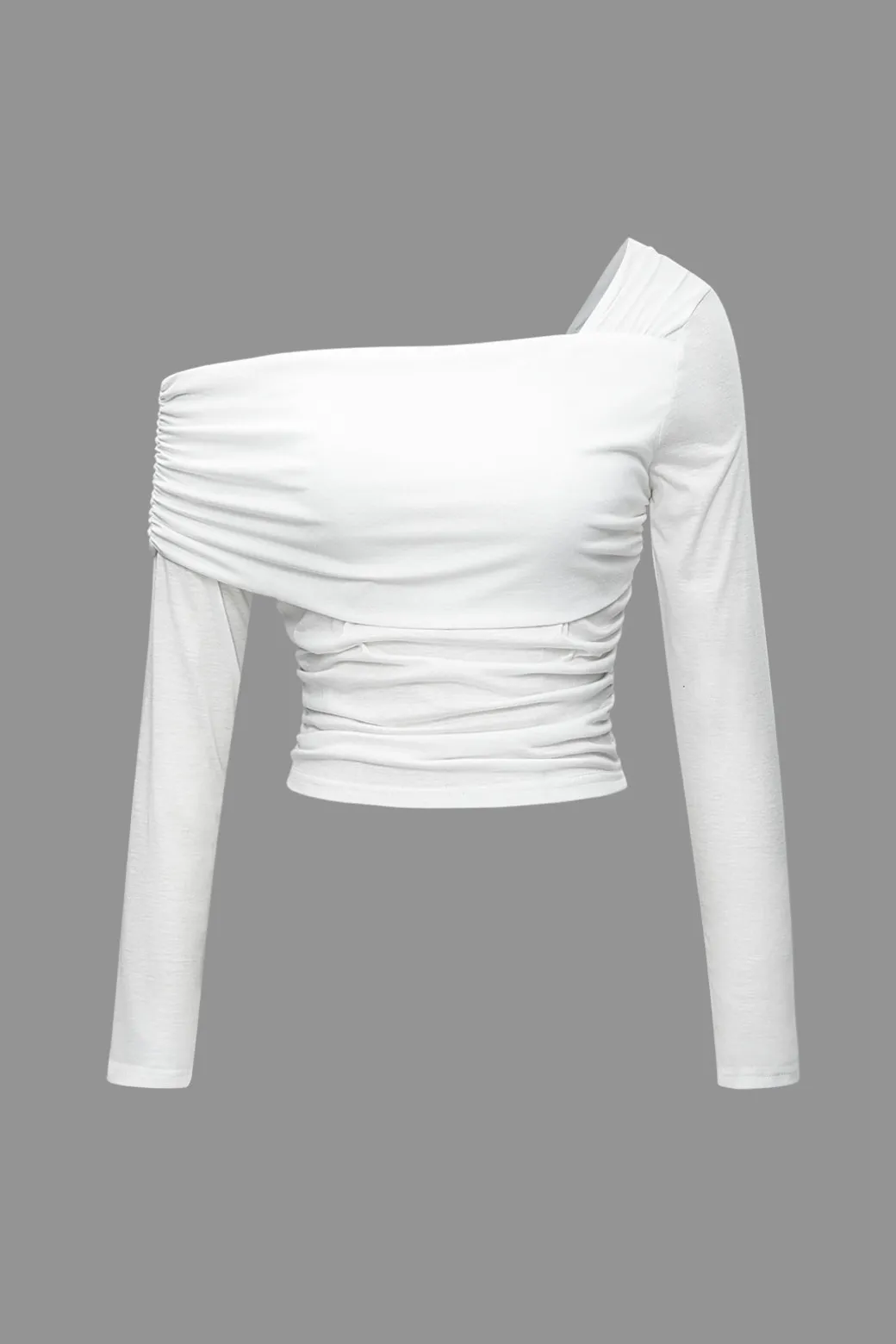 Online Asymmetrical Ruched Long Sleeve Top Long Sleeve Tops | Long Sleeves Tops