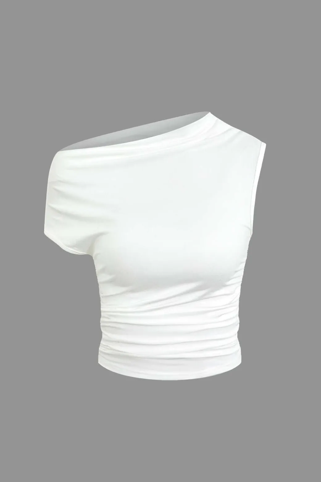 Sale Basic Asymmetrical Ruched Crop Top And Tie Mini Skirt Set Skirt Sets | Vacation Sets