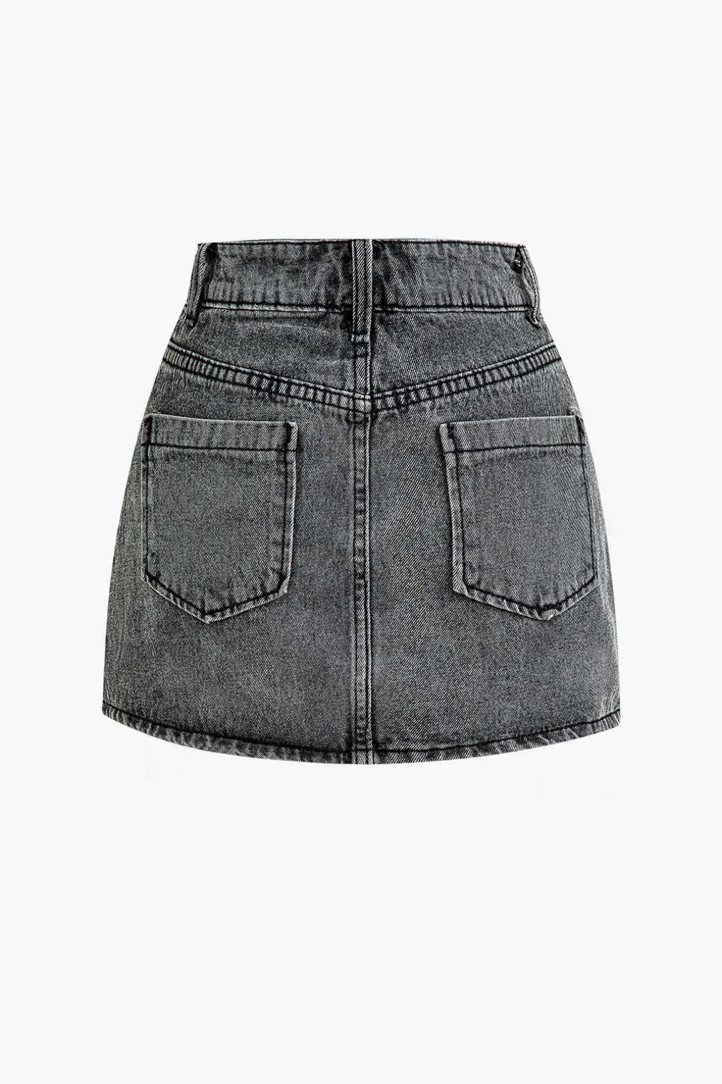 Clearance Belt Detail Flap Pocket Denim Mini Skirt Skirts