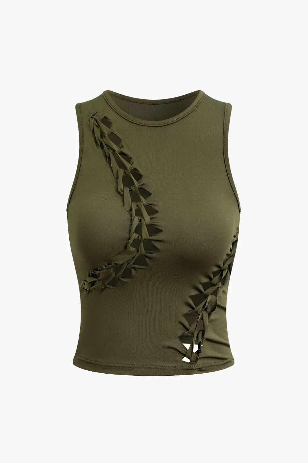 Best Braided Cut Out Round Neck Tank Top And Skirt Set Skirt Sets | Vacation Sets