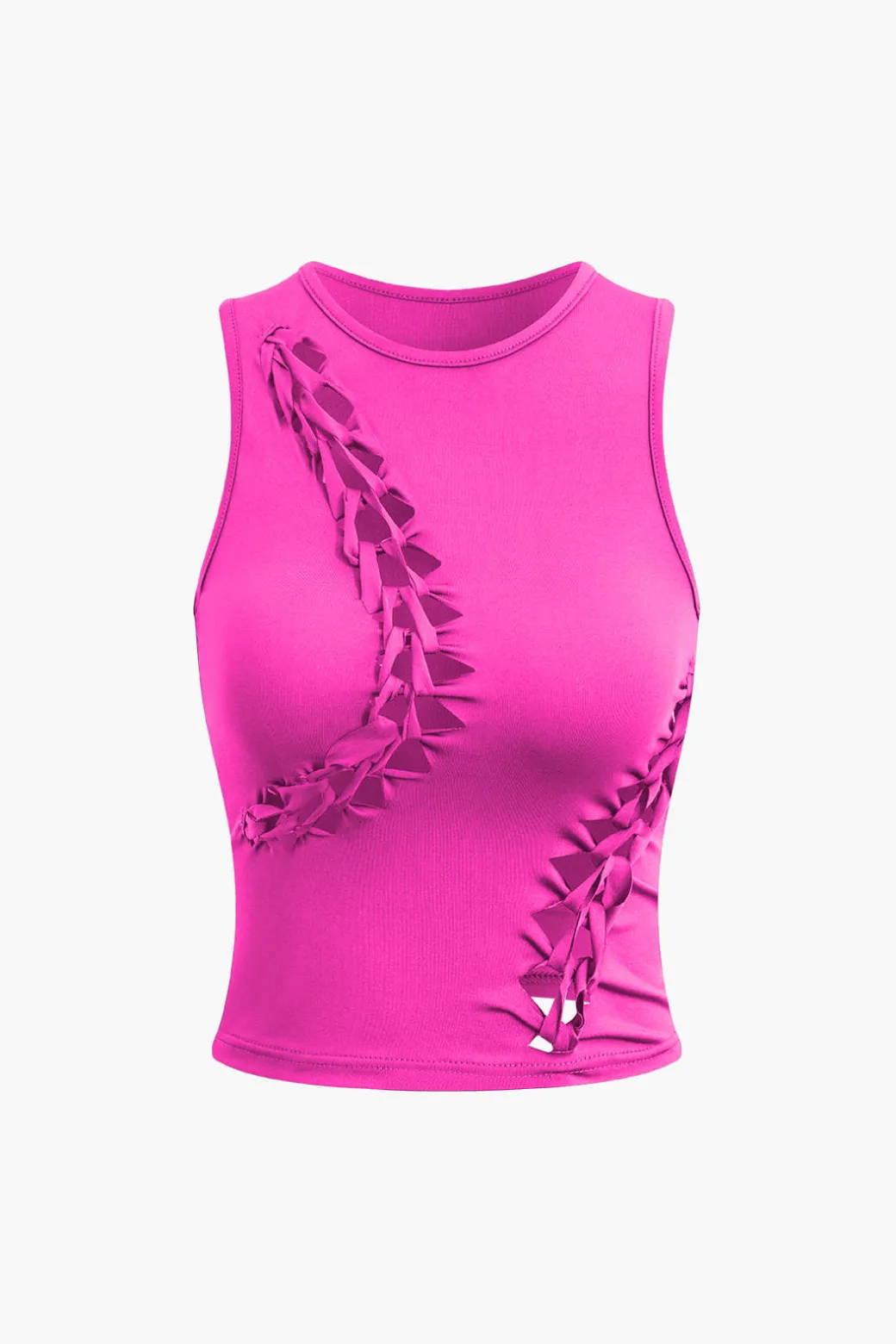 Best Braided Cut Out Round Neck Tank Top And Skirt Set Skirt Sets | Vacation Sets