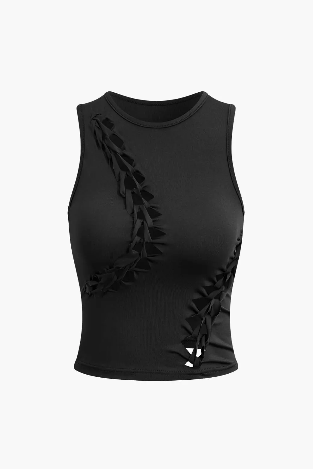 Best Braided Cut Out Round Neck Tank Top And Skirt Set Skirt Sets | Vacation Sets