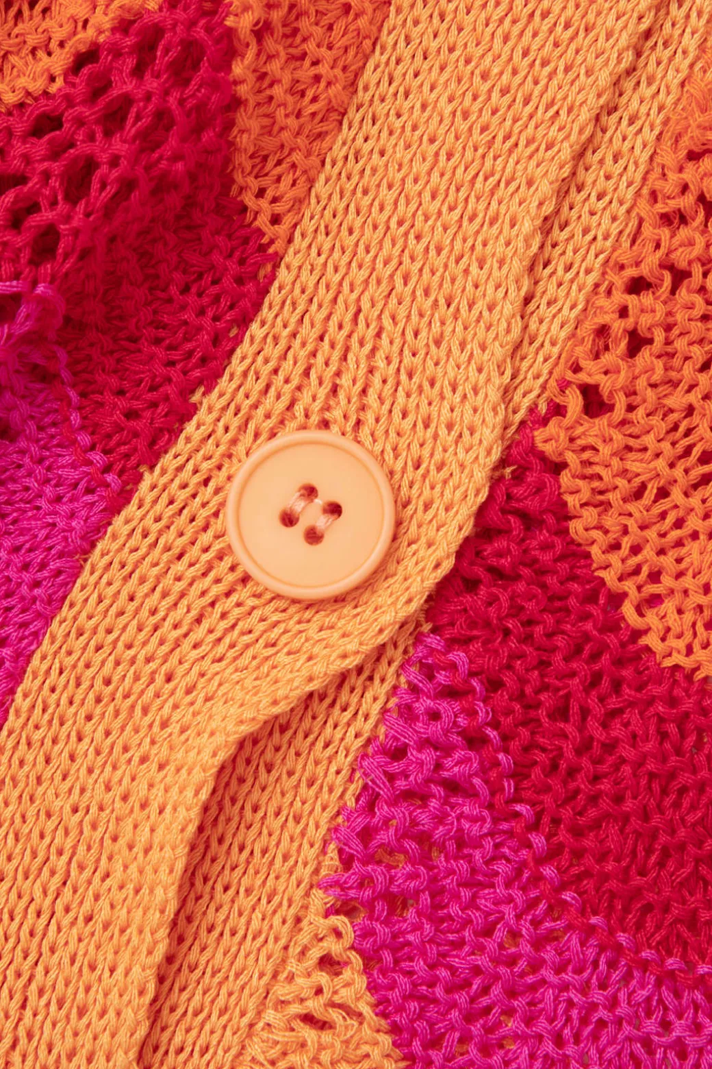 Fashion Color Block Crochet Knit Short Sleeve Top Knitwear | Knit Tops