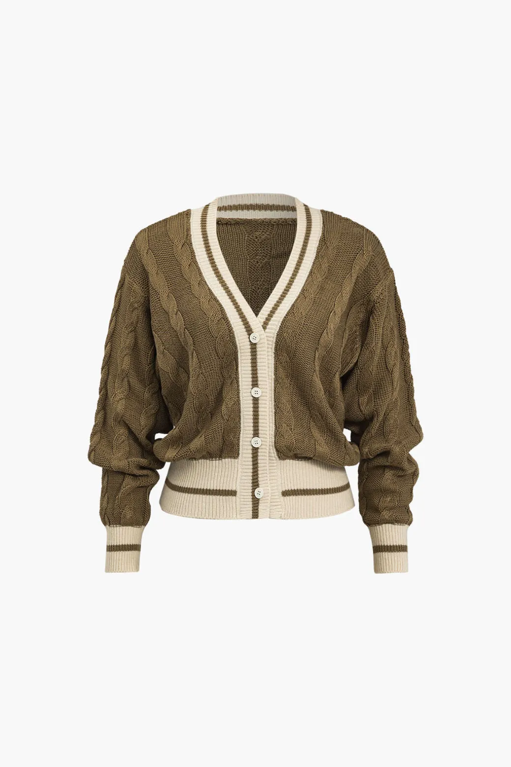 Flash Sale Color Block Print Button Sweater Cardigan Outerwear | Knitwear