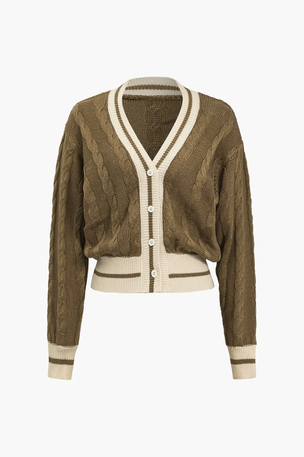 Flash Sale Color Block Print Button Sweater Cardigan Outerwear | Knitwear