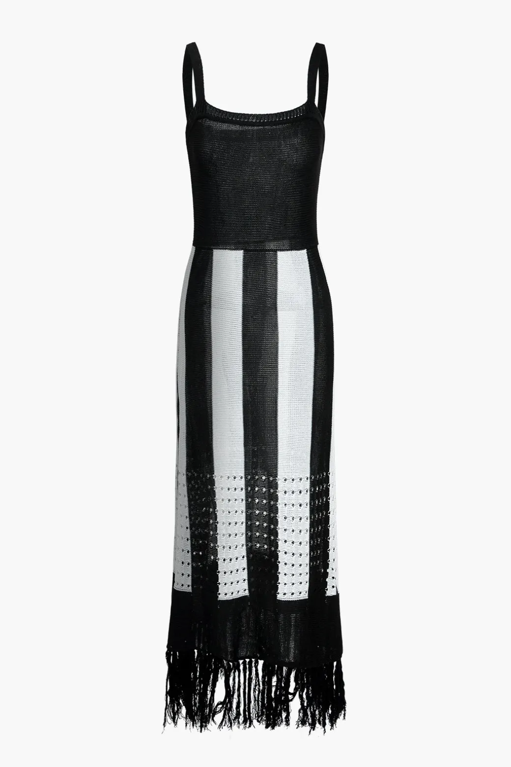 Sale Color Block Print Knit Fringe Maxi Dress Knit Dresses