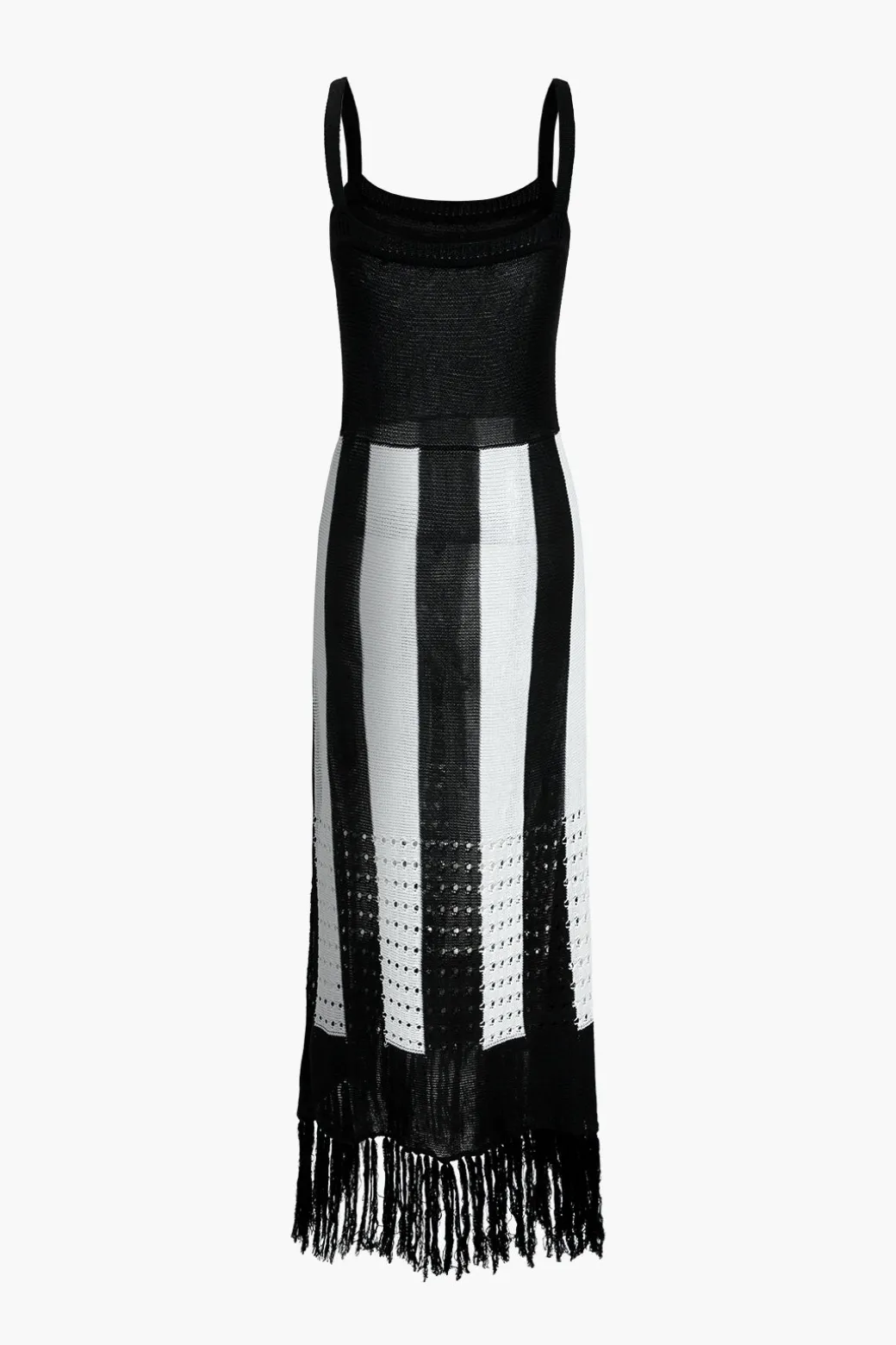 Sale Color Block Print Knit Fringe Maxi Dress Knit Dresses