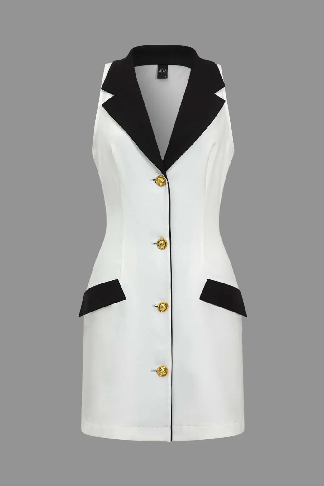 Outlet Contrast Button Mini Dress Mini Dresses