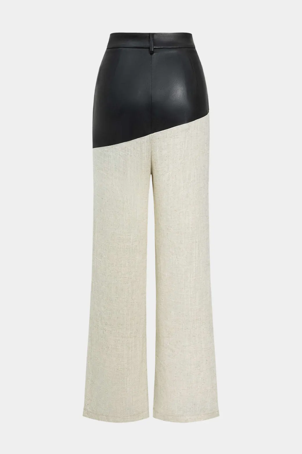 Flash Sale Contrast Color Block Print Straight-leg Trousers Pants