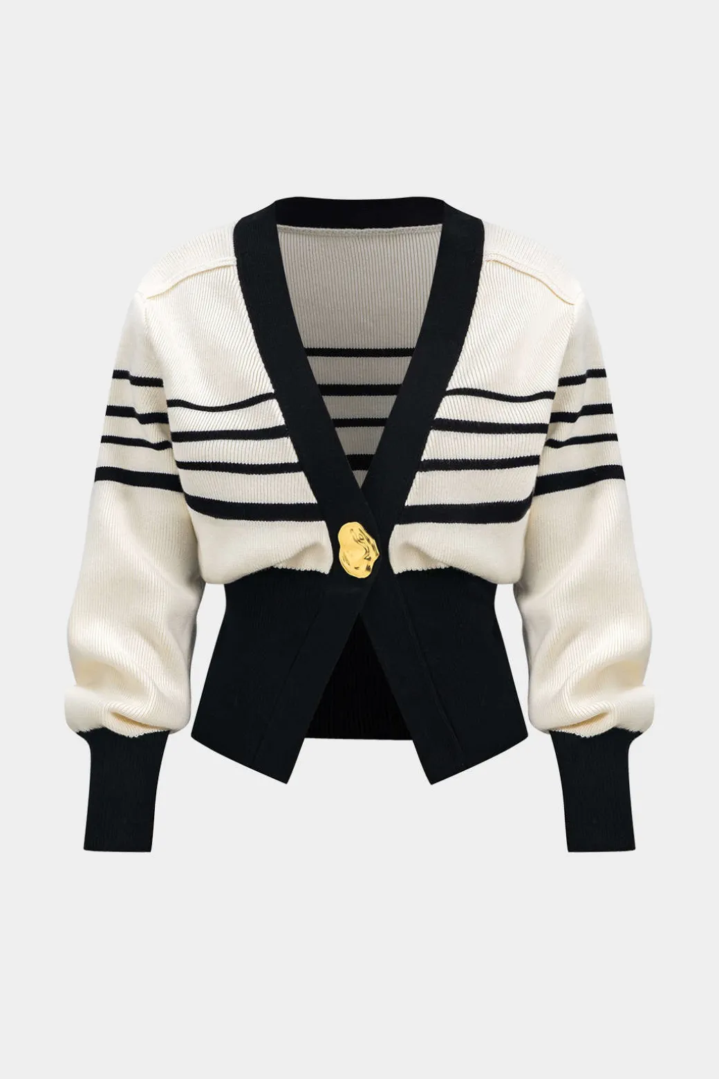 Online Contrast Knit Metallic Button Cardigan Outerwear | Knitwear