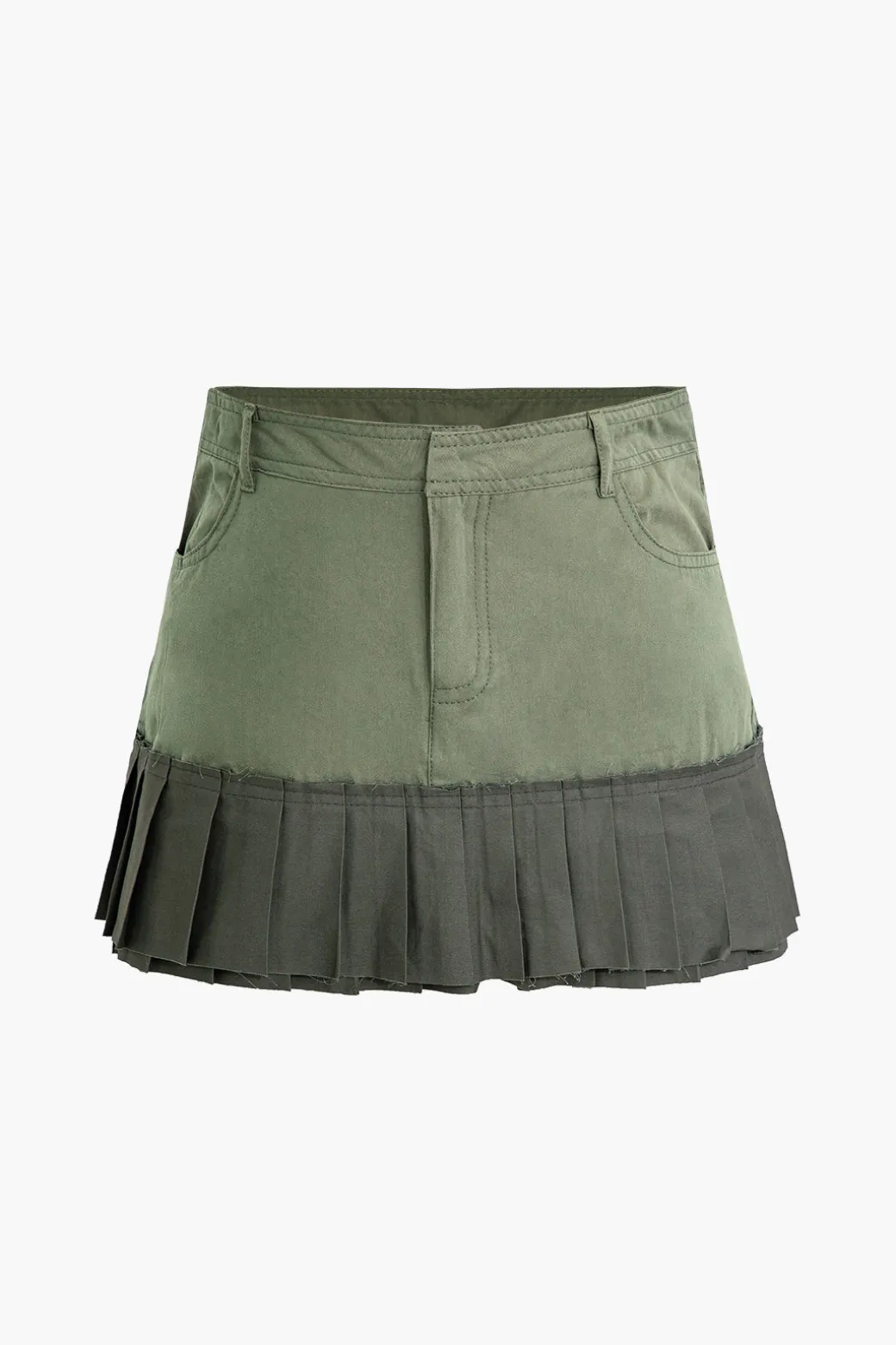 Sale Contrast Pleated Mini Skirt Skirts