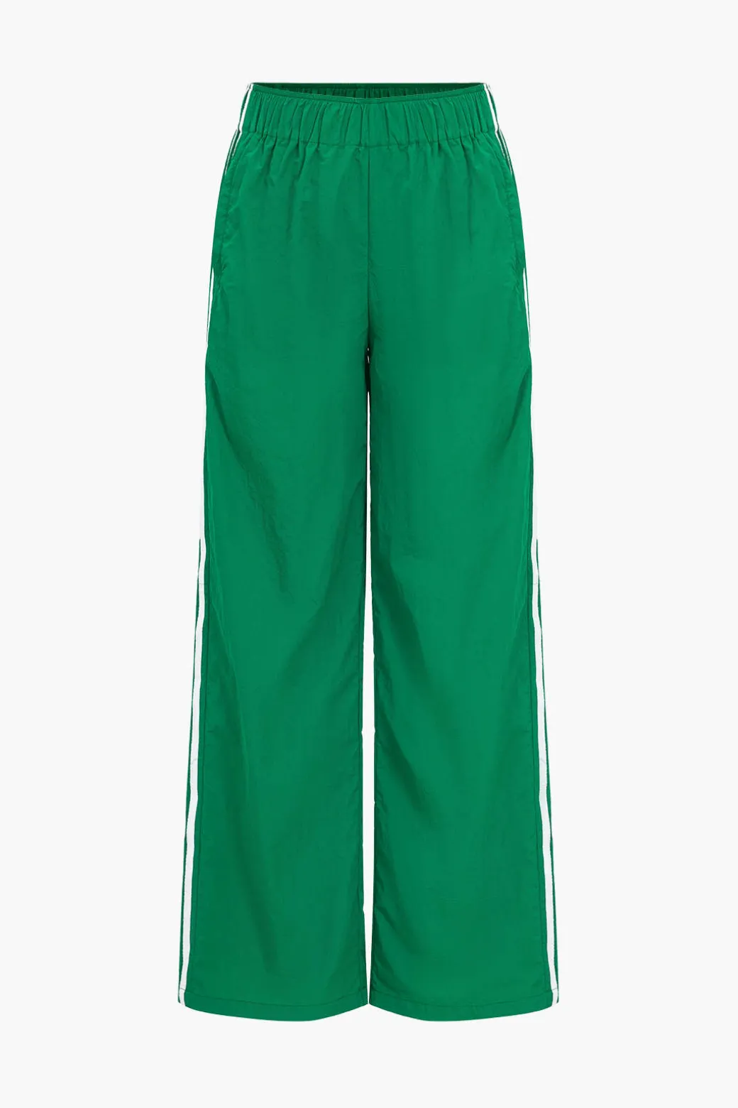 Best Sale Contrast Side Stripe Pocket Elastic Waist Pants Pants