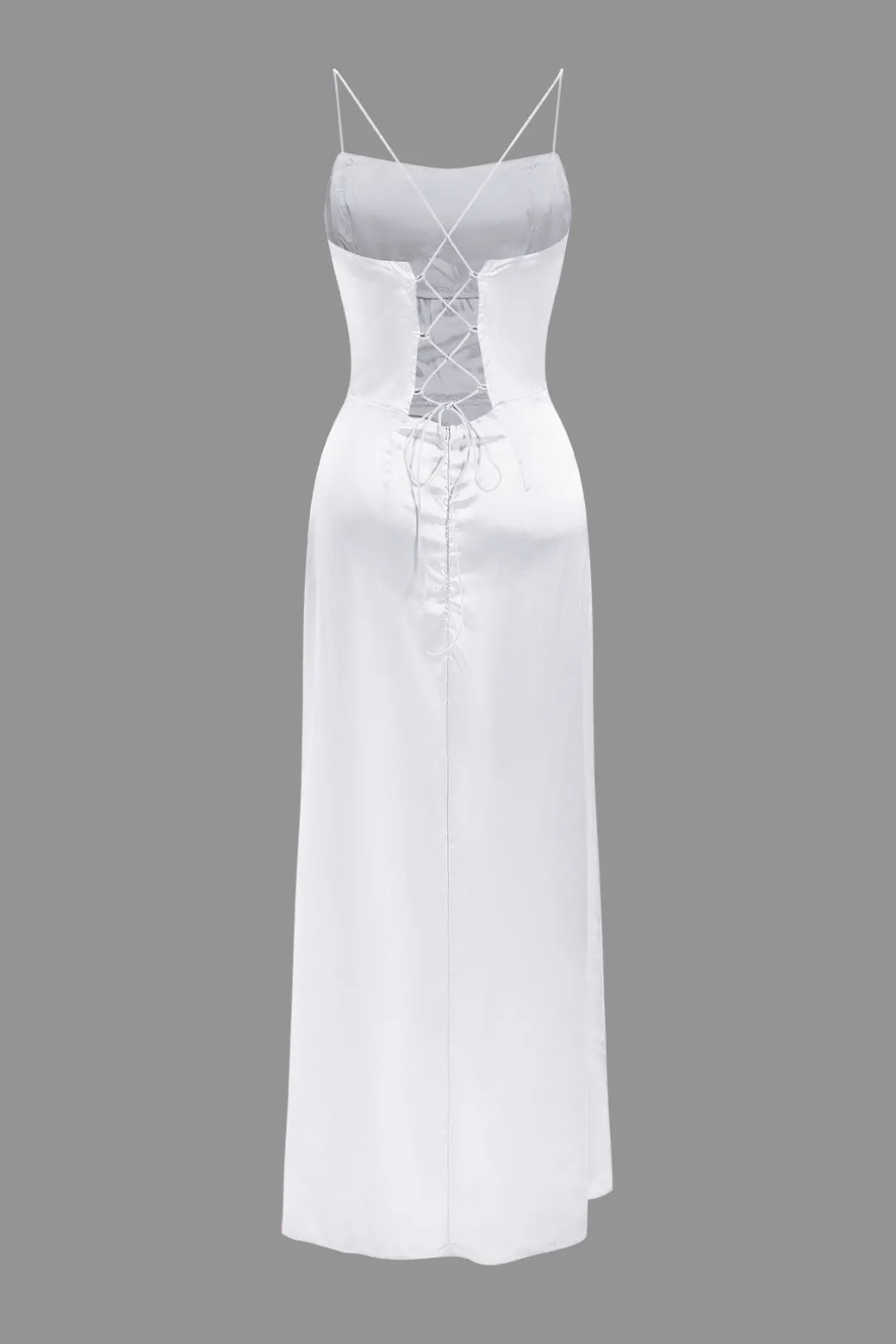 Cheap Corset Cowl Neck High Slit Maxi Dress Maxi Dresses