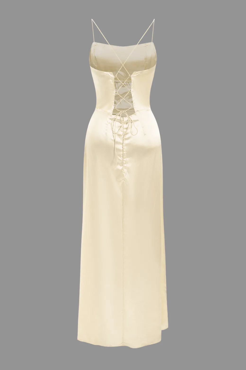 Cheap Corset Cowl Neck High Slit Maxi Dress Maxi Dresses