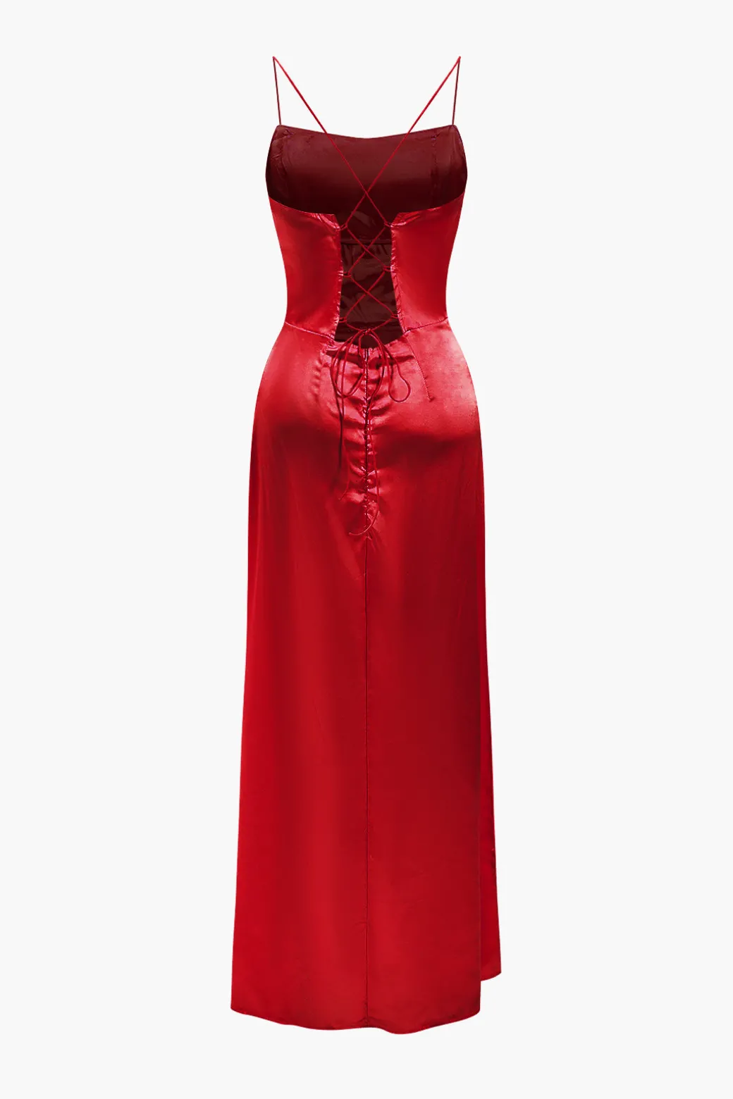 Cheap Corset Cowl Neck High Slit Maxi Dress Maxi Dresses