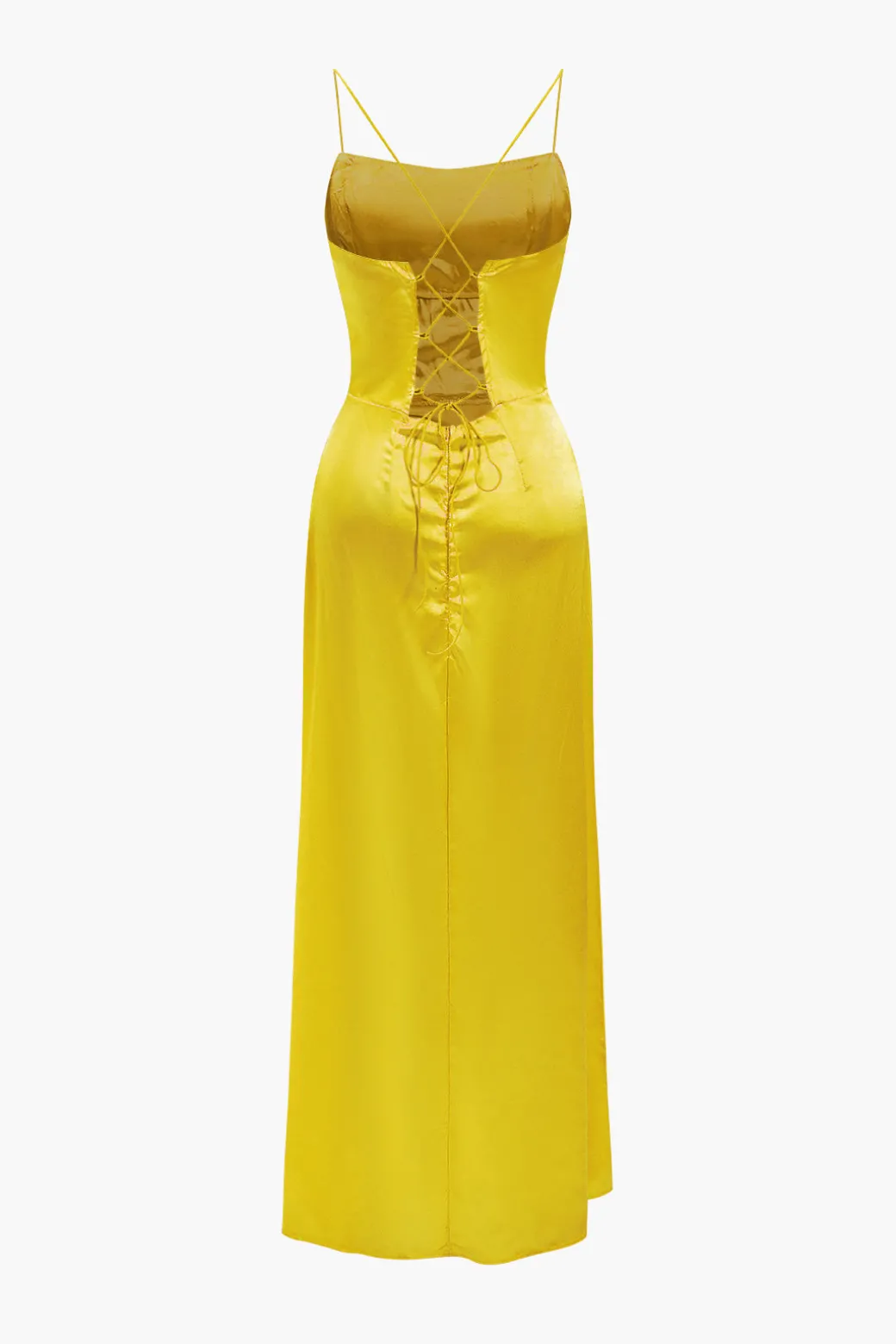 Cheap Corset Cowl Neck High Slit Maxi Dress Maxi Dresses