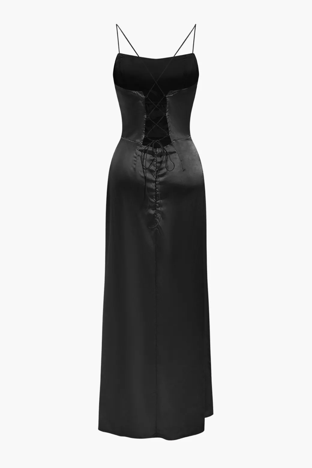 Cheap Corset Cowl Neck High Slit Maxi Dress Maxi Dresses