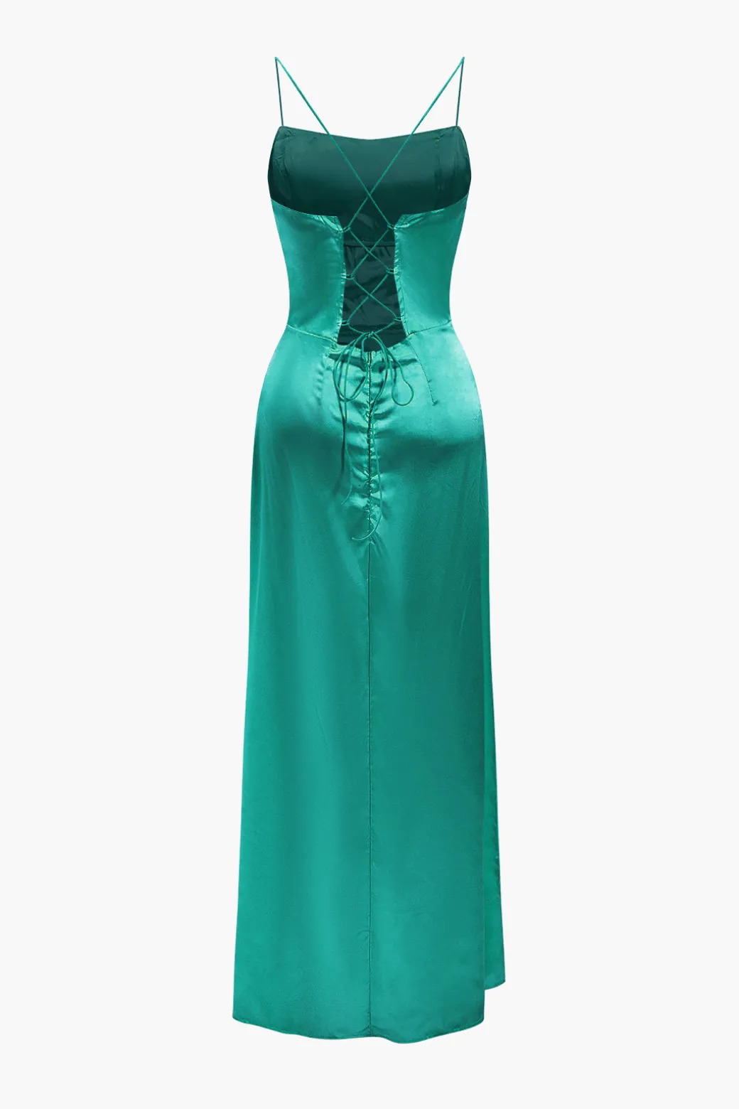 Cheap Corset Cowl Neck High Slit Maxi Dress Maxi Dresses