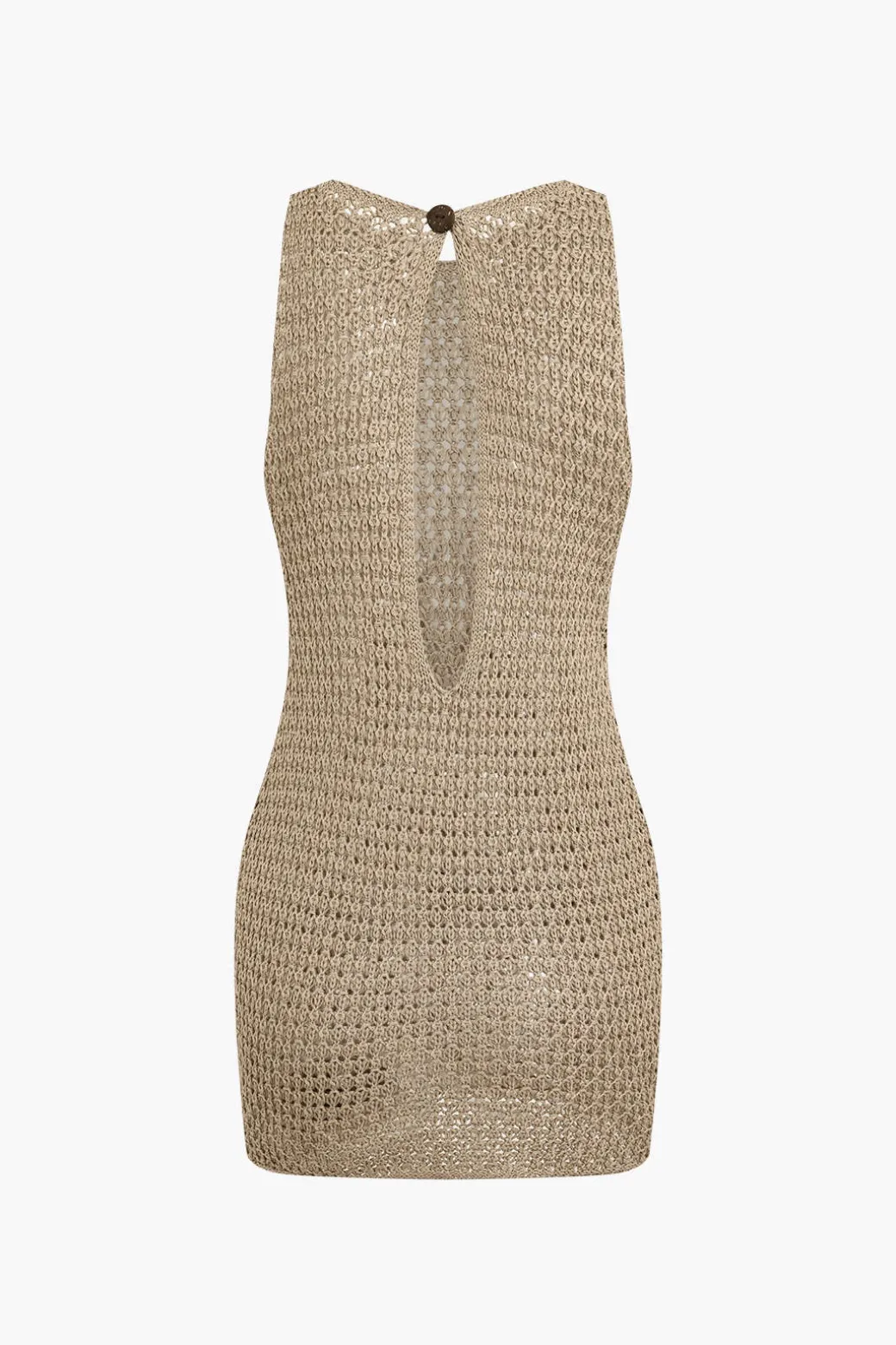 Online Crochet Sleeveless Cut Out Cover Up Swimwear