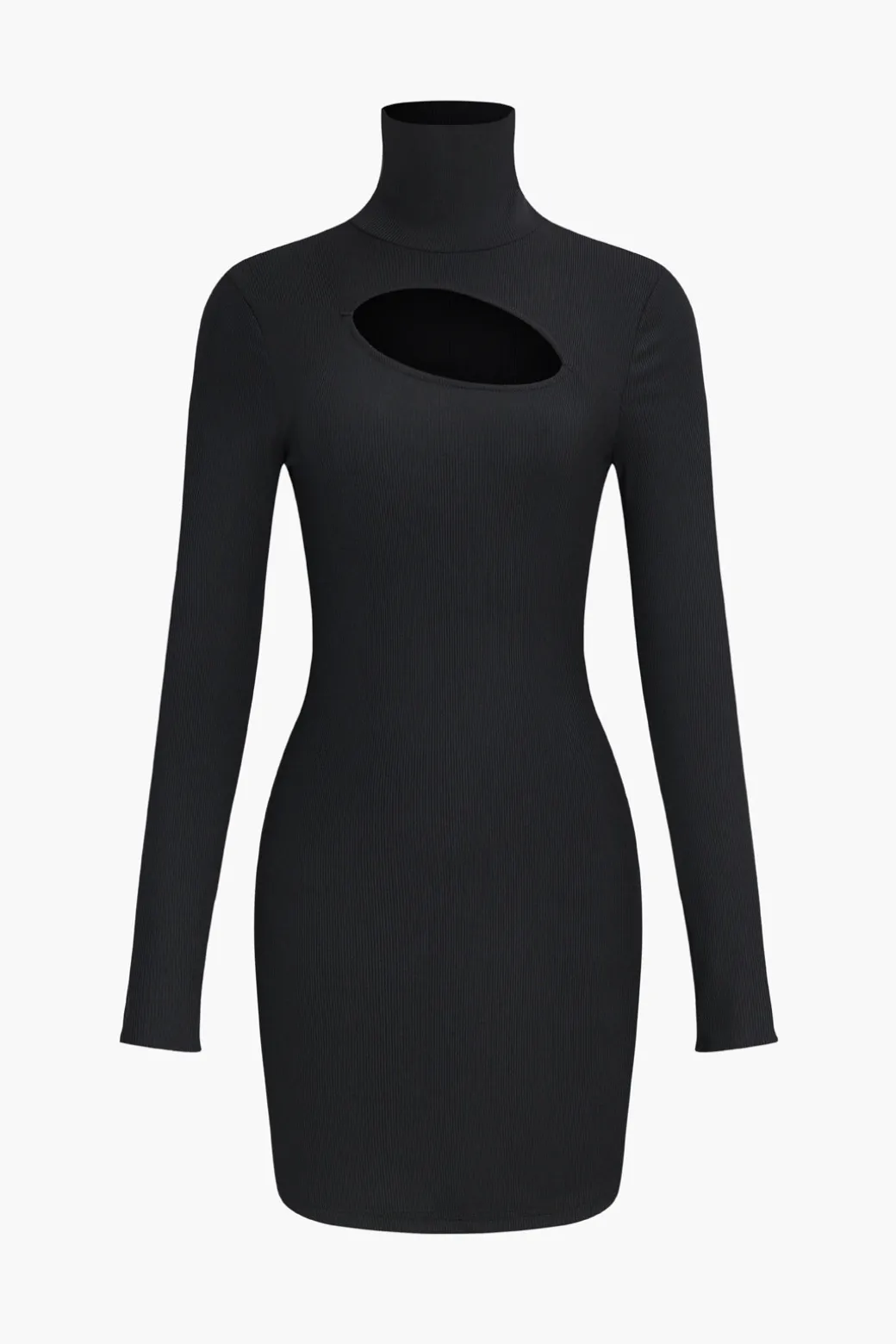 Flash Sale Cut Out Long Sleeve Turtleneck Mini Dress Long Sleeve Dresses | Mini Dresses