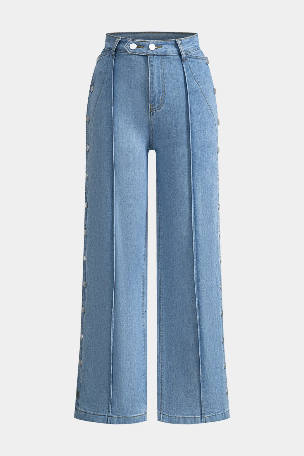 Online Denim Button Detail Straight Leg Jeans Jeans