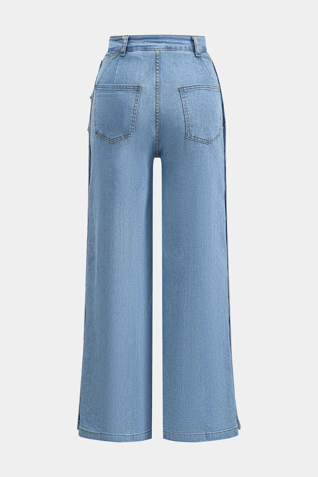 Online Denim Button Detail Straight Leg Jeans Jeans