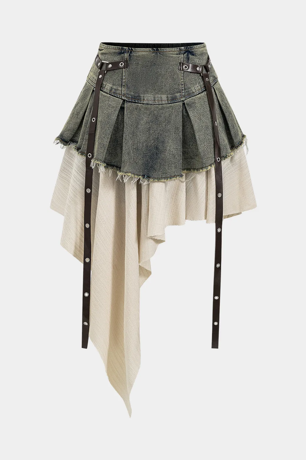 Flash Sale Denim High Waist Patchwork Skirt Skirts