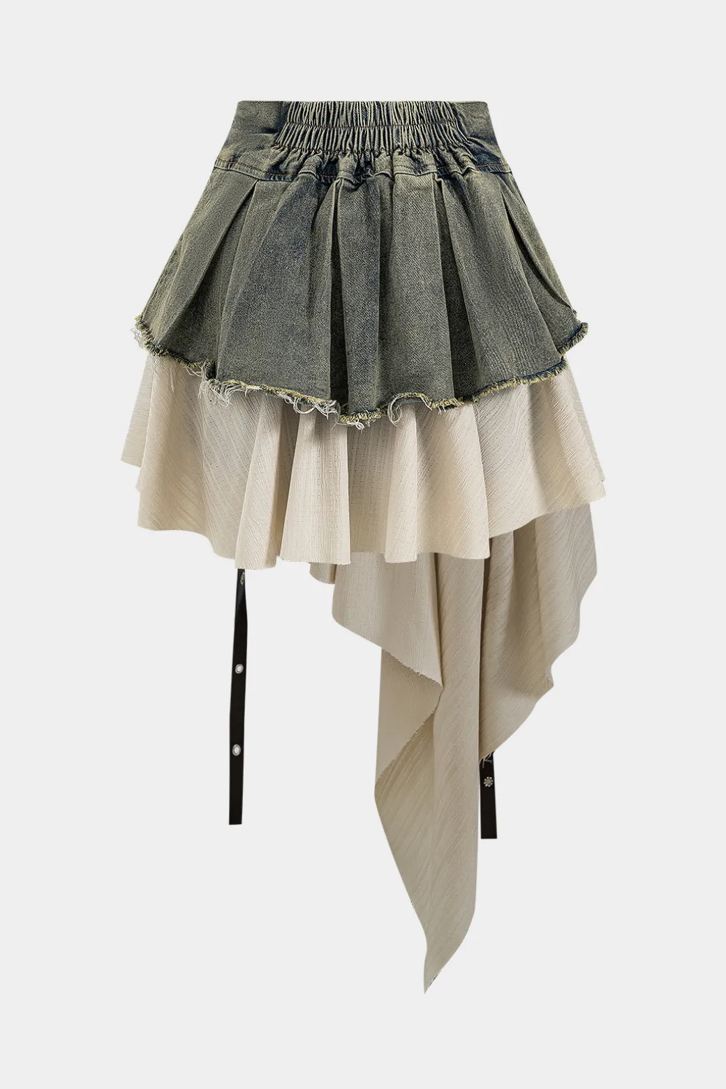 Flash Sale Denim High Waist Patchwork Skirt Skirts