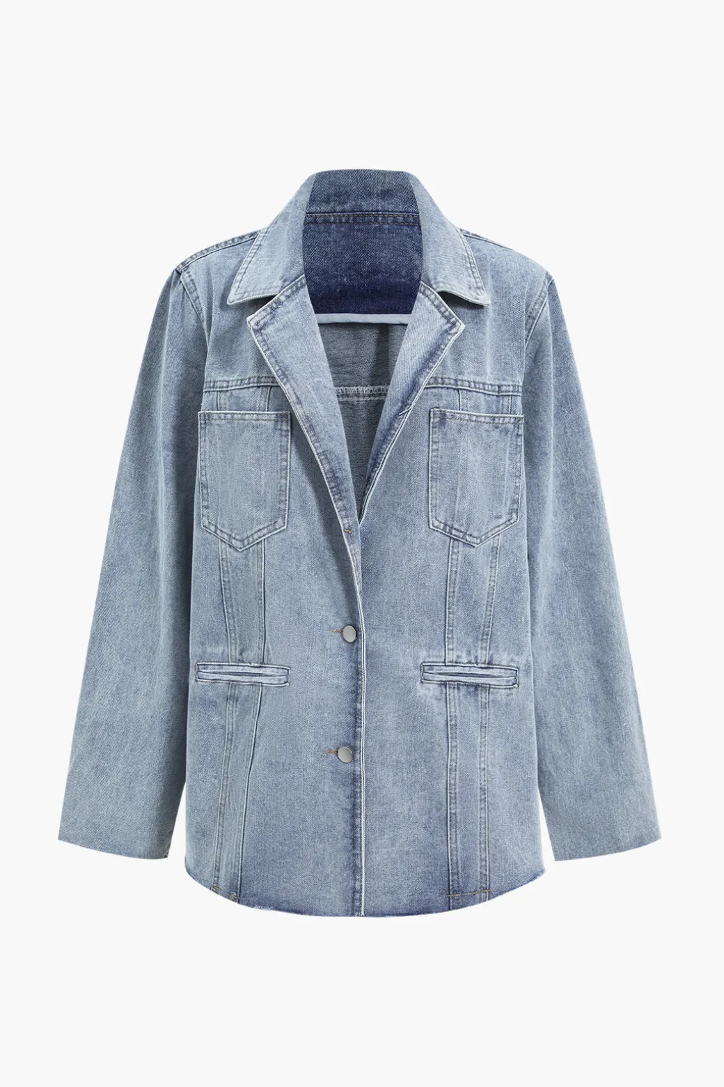 Hot Denim Pocket Buttons Long Sleeve Outerwear Outerwear | Outerwear
