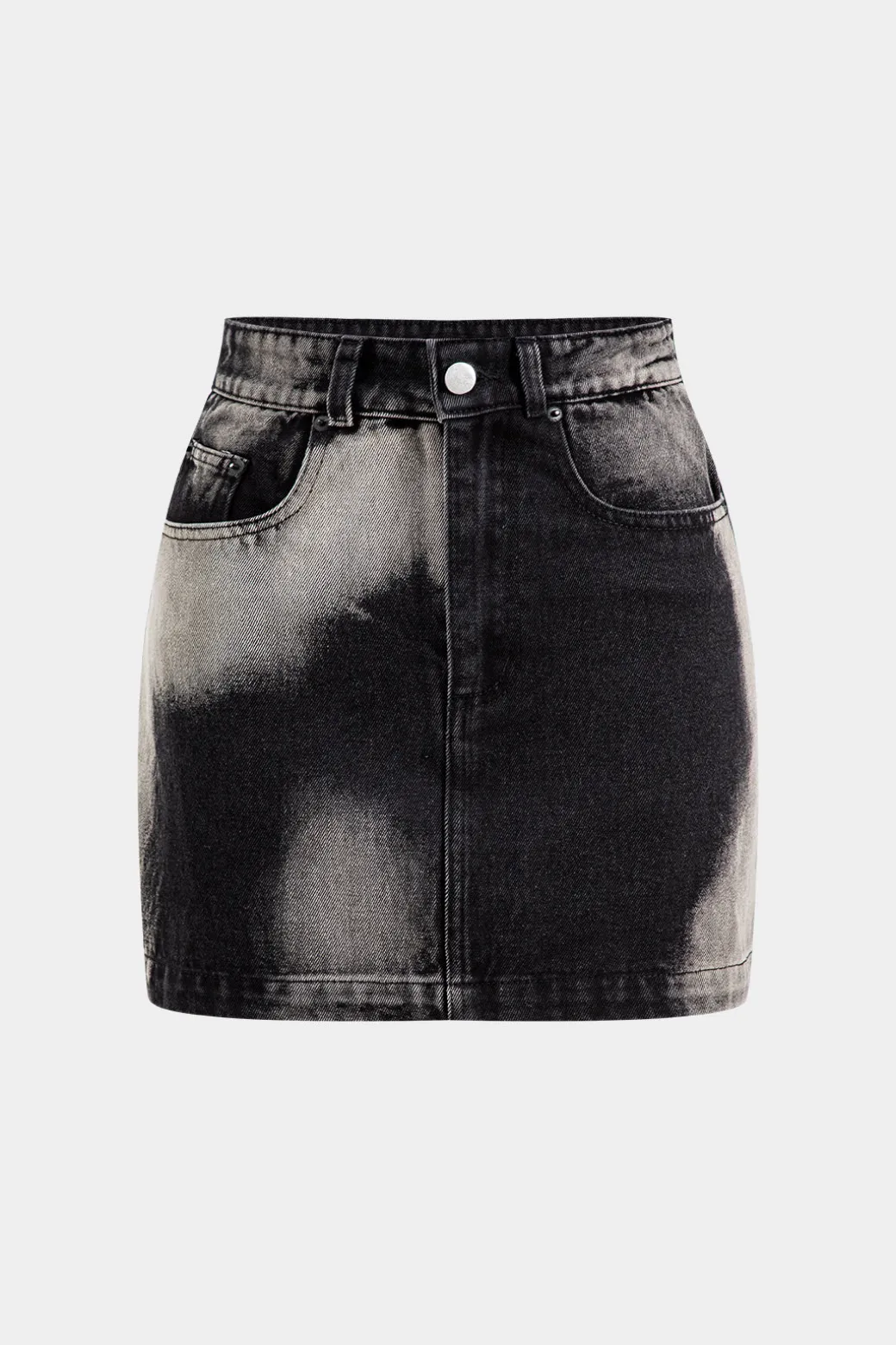 New Faded Denim Pocket Button Skirt Skirts
