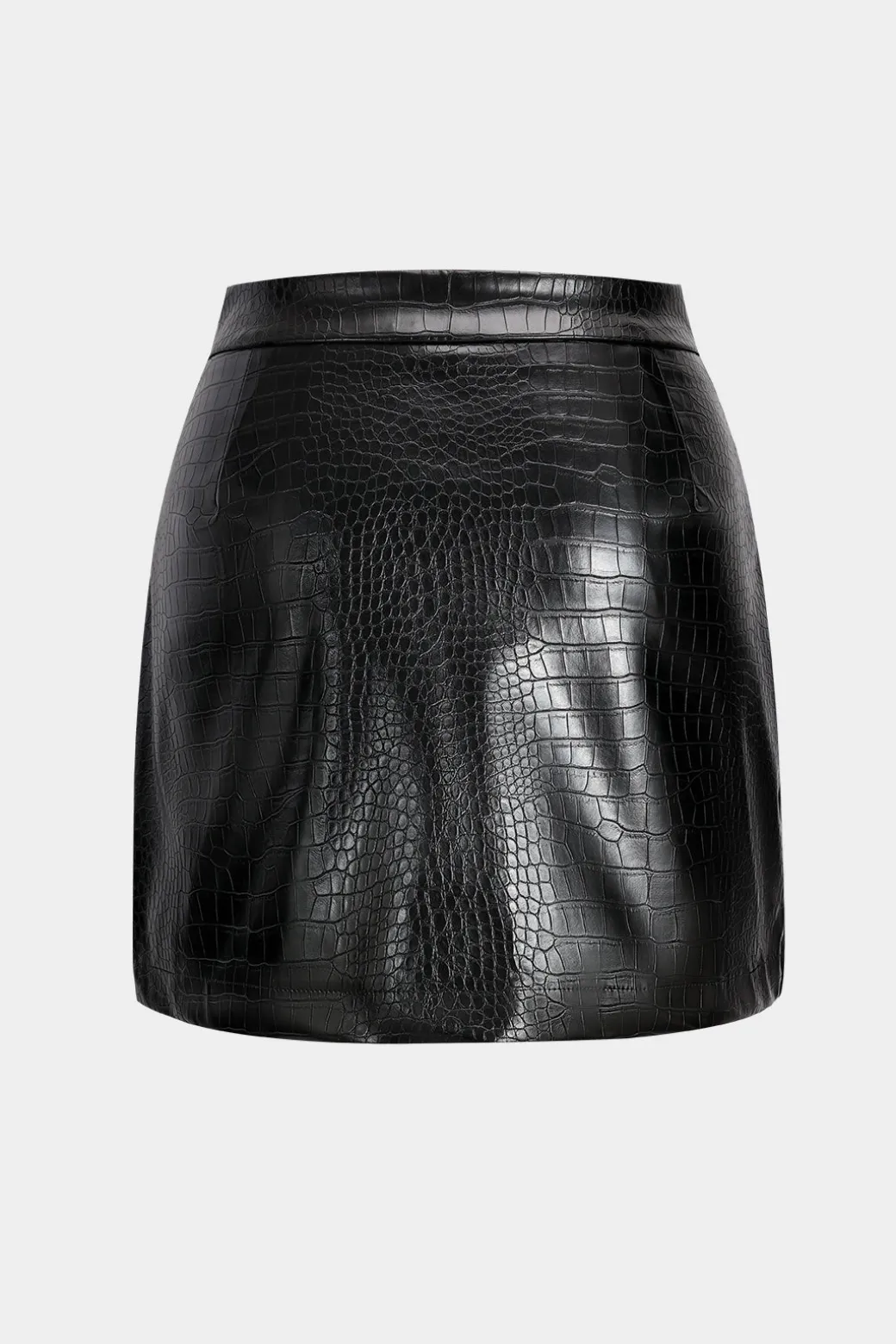 New Faux Leather High Waist Button Pocket Skirt Skirts