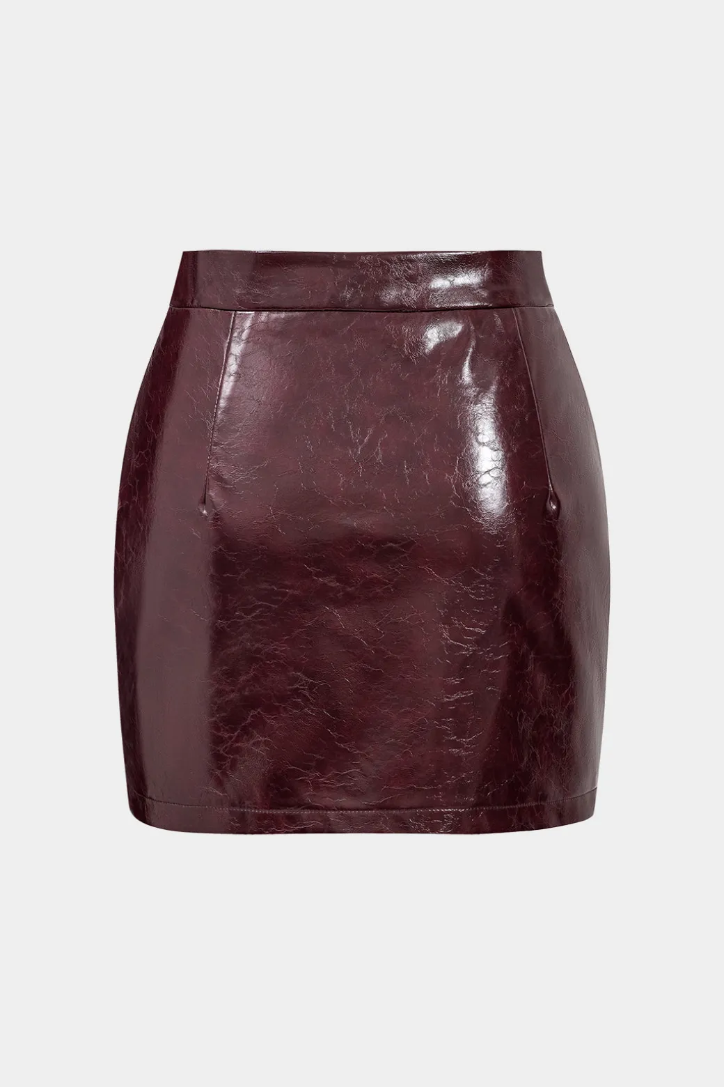 Hot Faux Leather High Waist Metallic Button Skirt Skirts