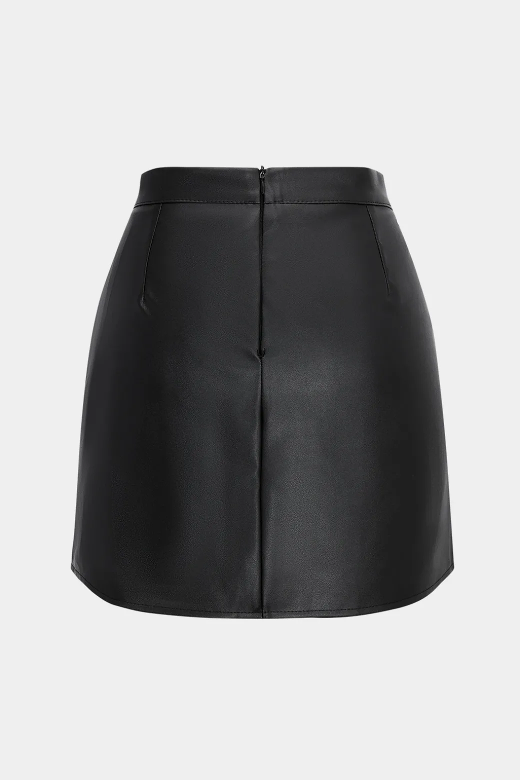 New Faux Leather High Waist Ruched Skirt Skirts
