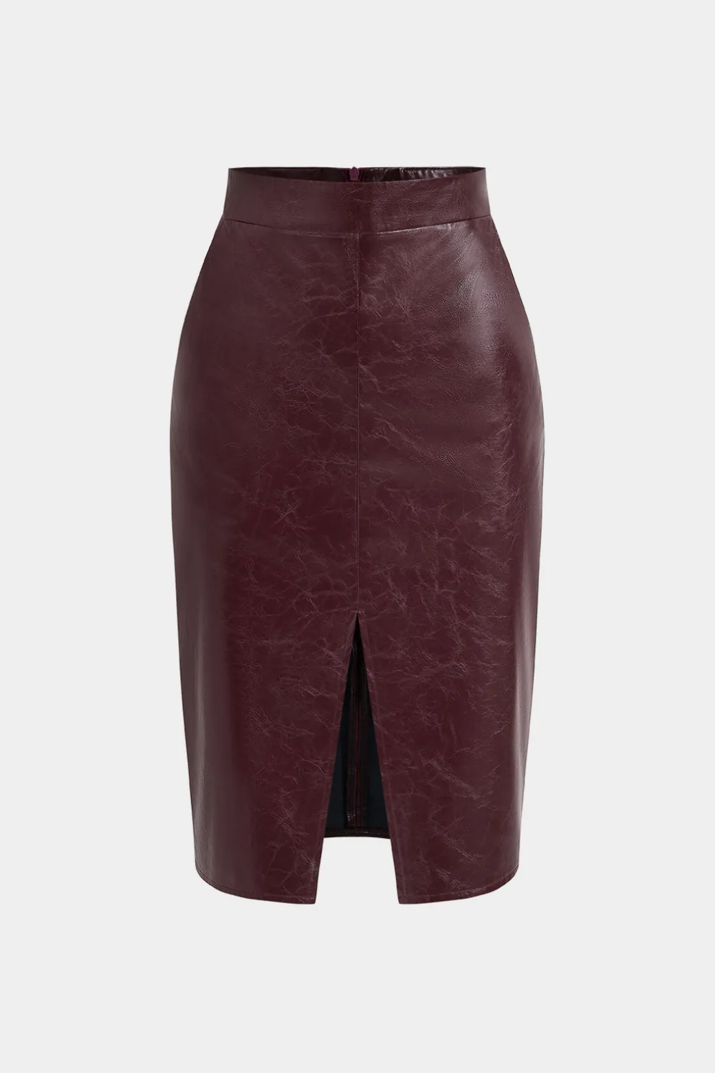Flash Sale Faux Leather High Waist Split Skirt Skirts