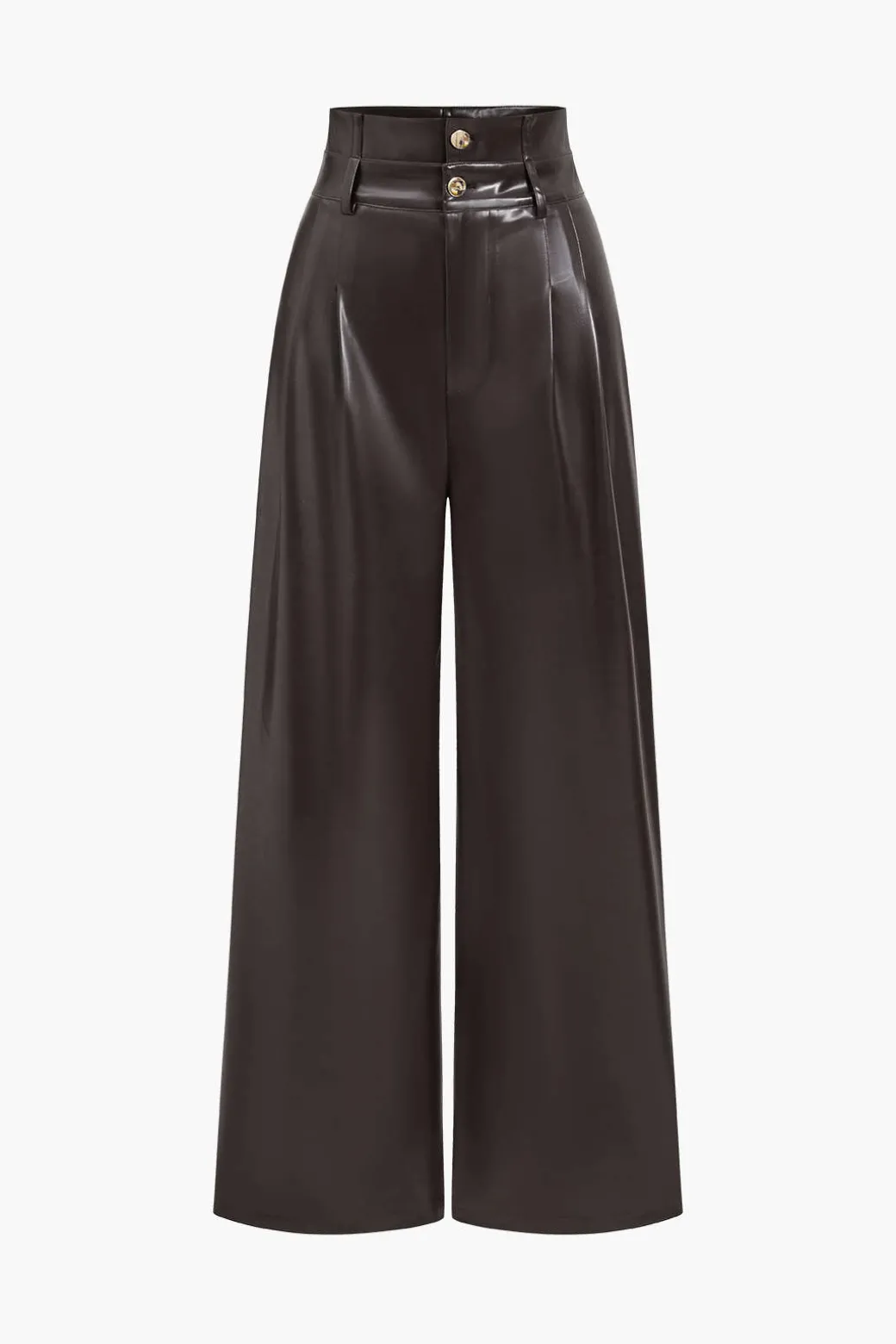 Hot Faux Leather High Waist Trousers Pants