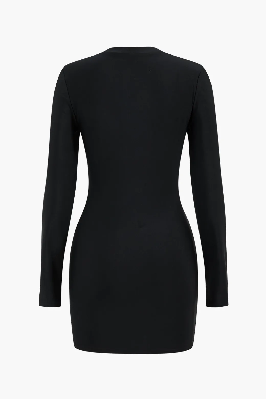 Hot Faux Leather Patchwork Long Sleeve Mini Dress Long Sleeve Dresses | Mini Dresses
