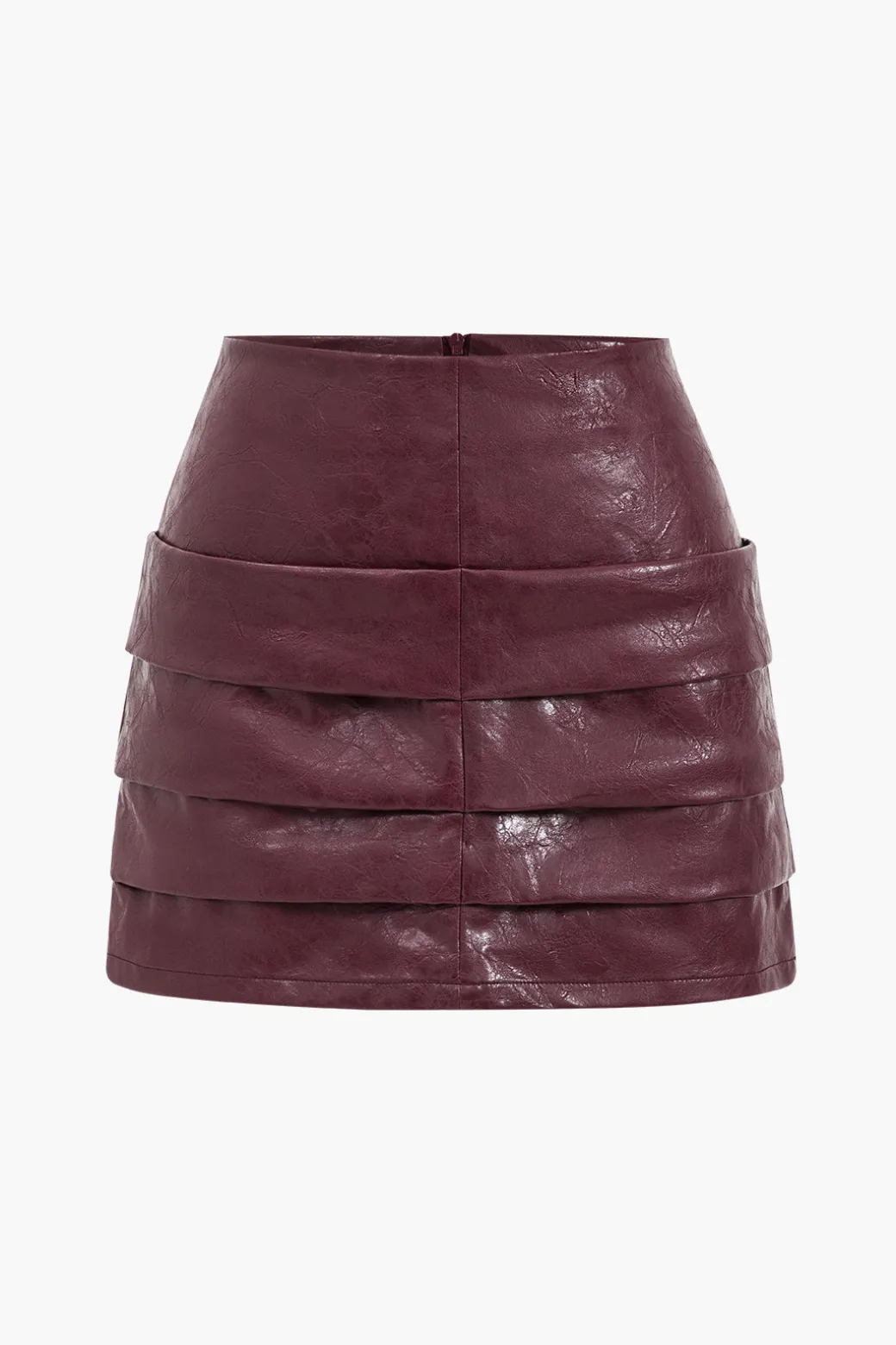 Hot Faux Leather Ruched Detail Skirt Skirts
