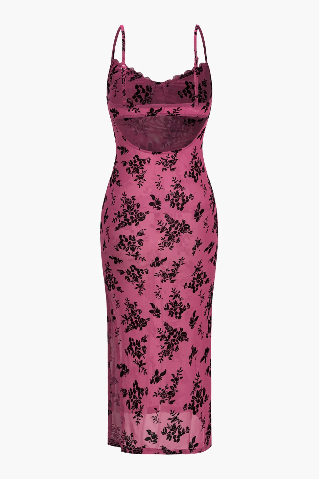 Hot Floral Mesh Backless Cut Out Mini Dress Mini Dresses