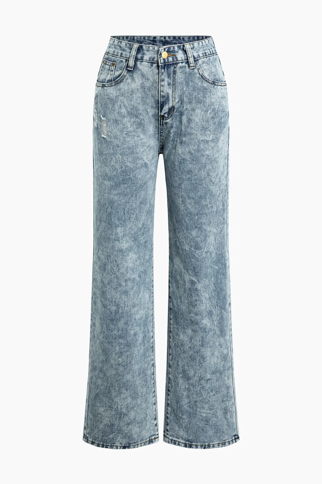 Online Frayed Destroyed Wide Leg Jeans Jeans