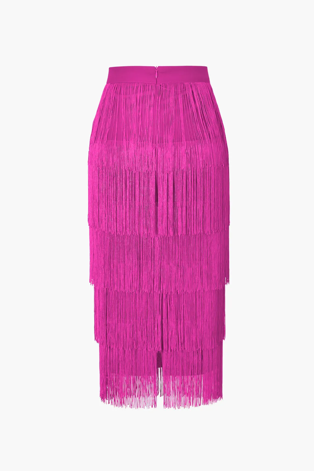 Discount Fringed Tiered Midi Skirt Skirts