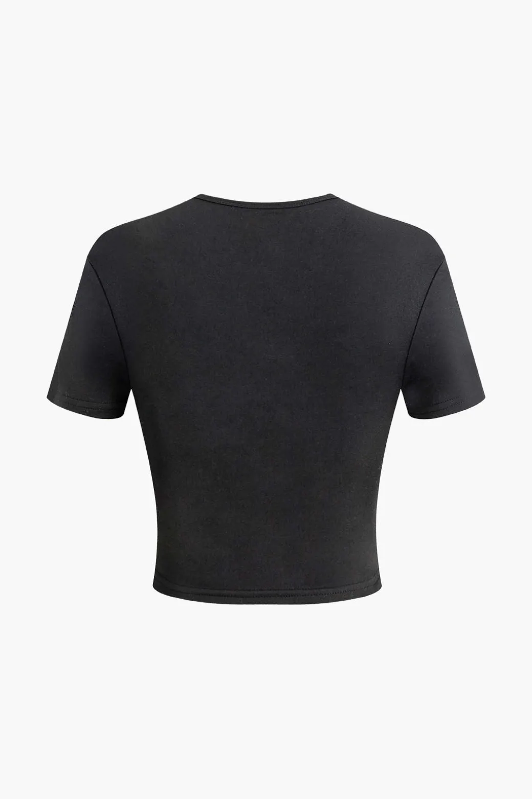 Fashion GOD'S FAVORITE Rhinestone Decor Crop T-shirt T-Shirts