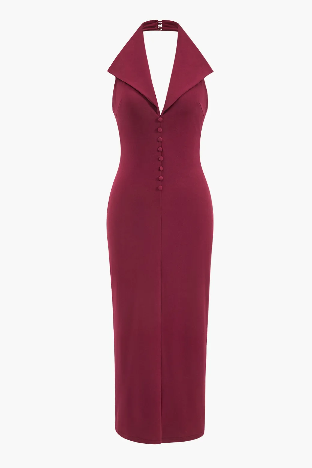 Cheap Halter V-neck Sleeveless Midi Dress Midi Dresses