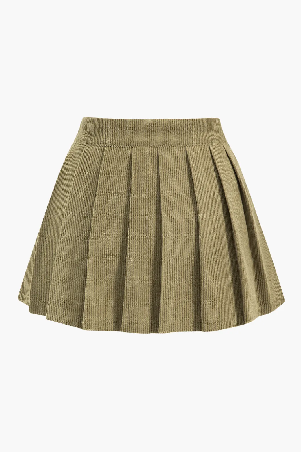 Hot High Waist Pleated Asymmetrical Corduroy Skirt Skirts