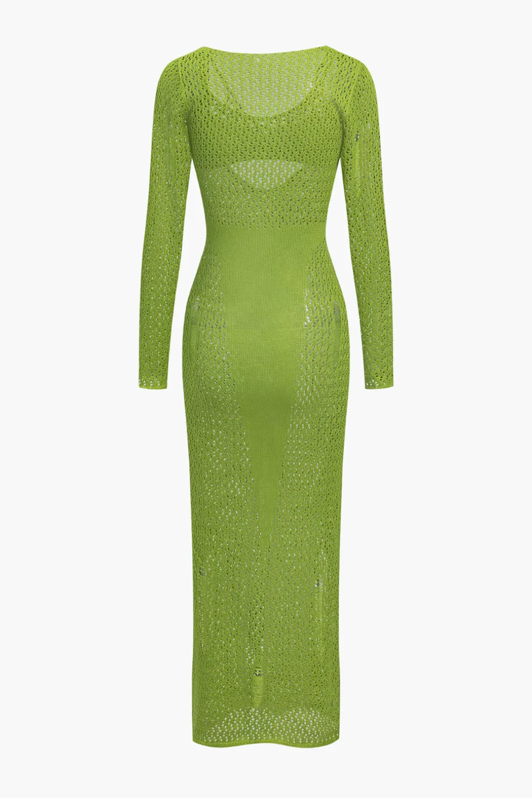 Outlet Hollow Out Long Sleeve Knit Maxi Dress With Bra Set Long Sleeve Dresses | Knit Sets