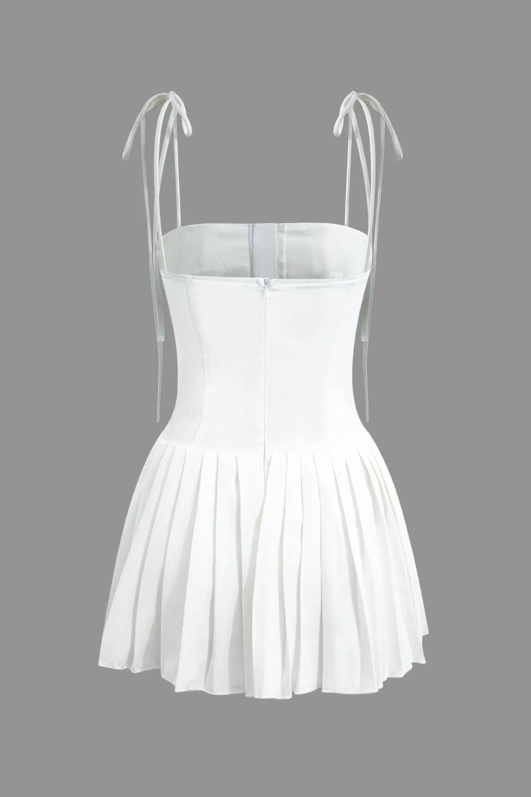 Sale Hook And Eye Front Zip Up Back Pleated Cami Mini Dress Mini Dresses