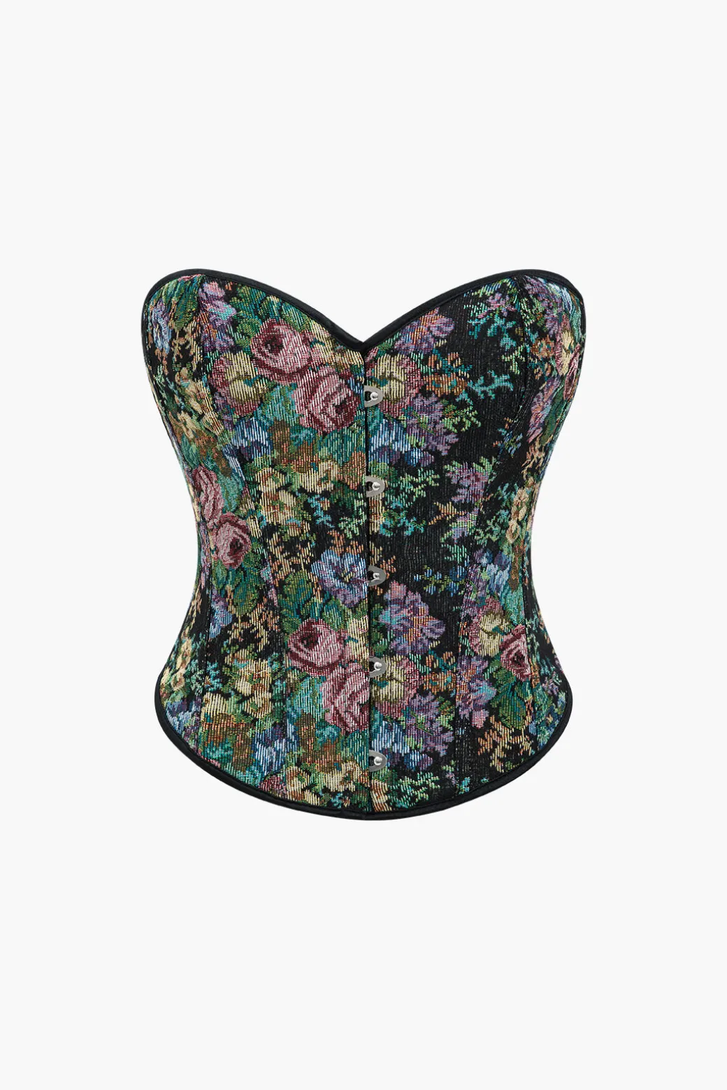 Sale Jacquard Corset Waist Contrast Binding Ribbon Tube Top Tube Tops | Corset & Bustier Tops