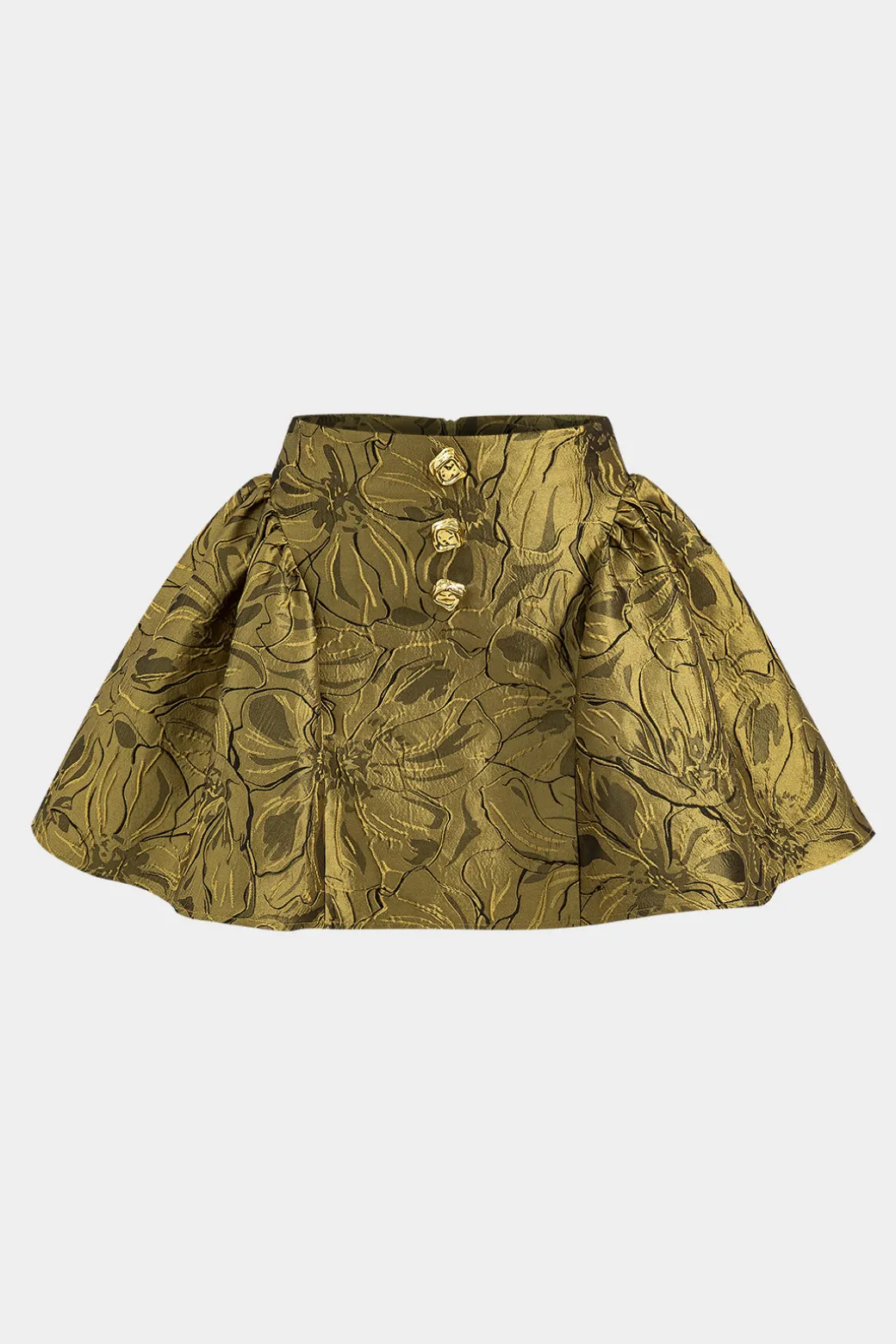 Cheap Jacquard Metallic Puff Zipper Skirt Skirts