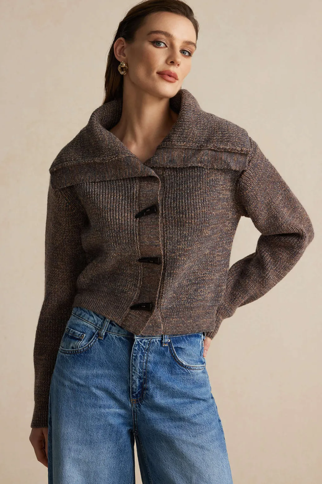 Online Knit Button Long-Sleeve Cardigan Outerwear | Knitwear